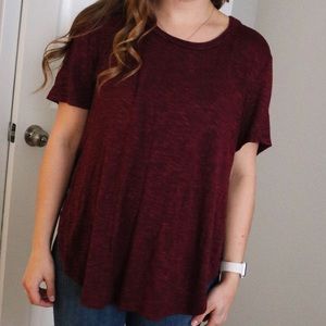 Love, Fire Soft Burgundy Shirt • Side Slits • L